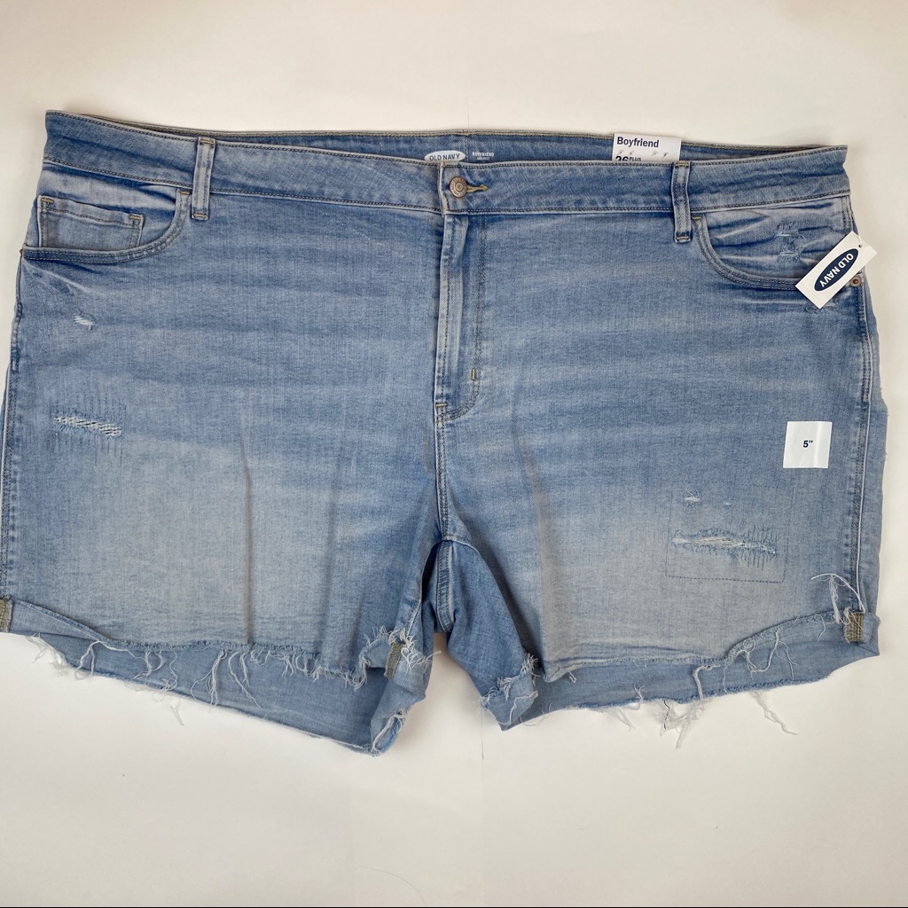 Old Navy Boyfriend Mid-Rise Jean Shorts Size 26 Plus Nwt
